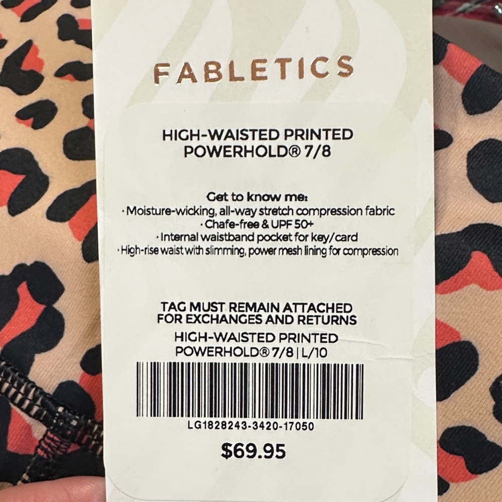 Fabletics Women's Leopard‎ Print Leggings - Pink and Black - Picture 5 of 5